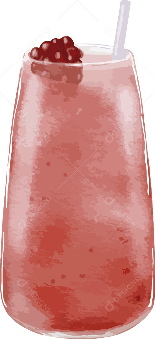 Ilustração de Bebida em Aquarela Vetor EPS