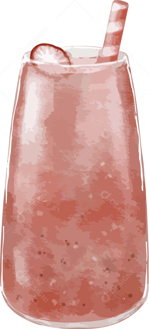 Ilustração de Bebida em Aquarela Vetor EPS