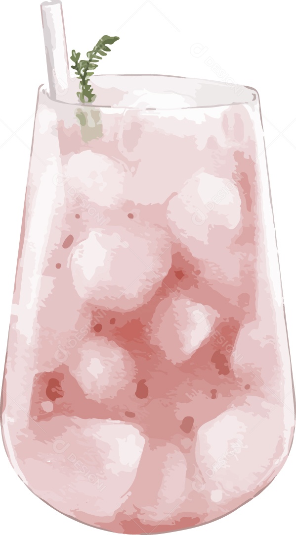 Ilustração de Bebida em Aquarela Vetor EPS