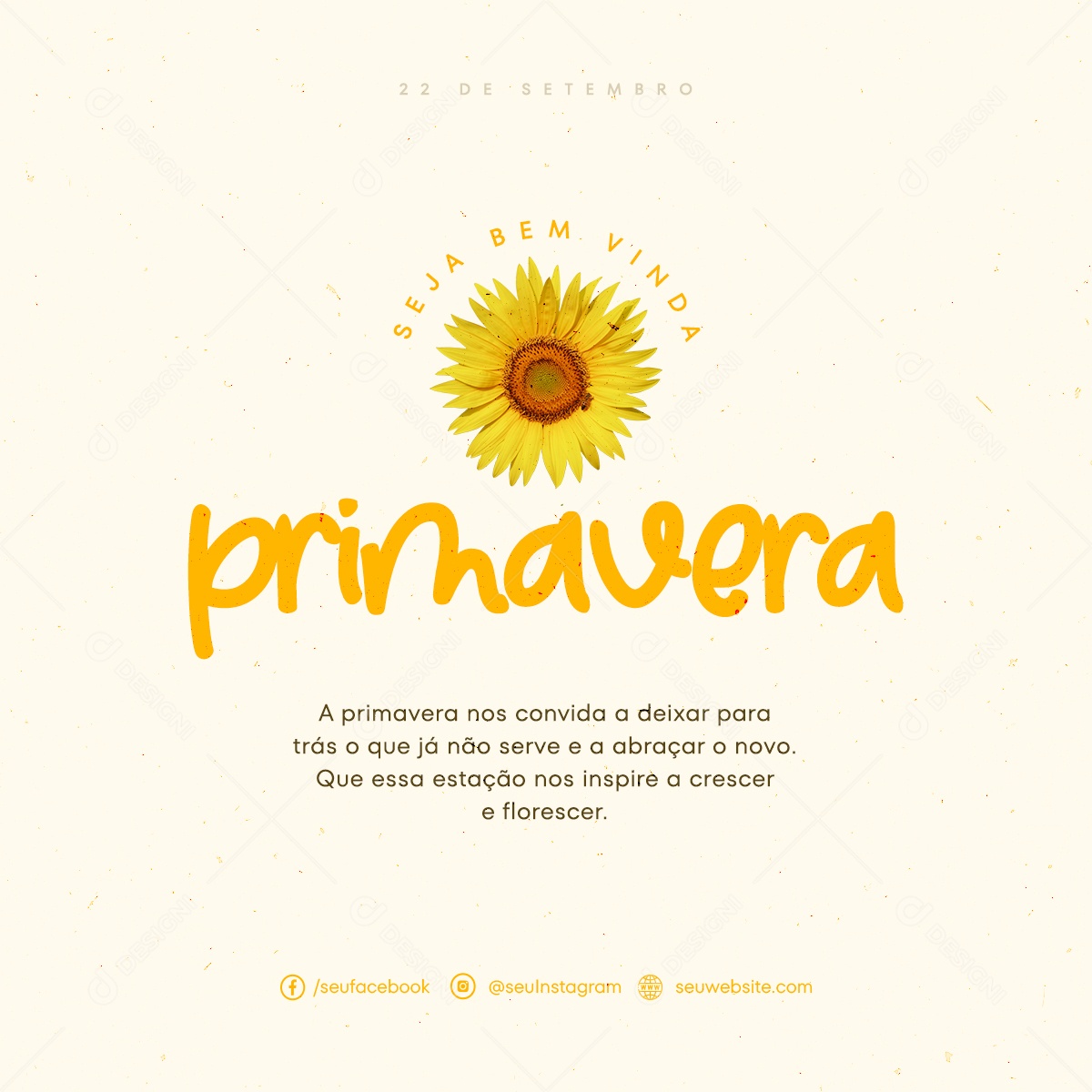 Feed Seja Bem Vinda Primavera 22 De Setembro Social Media PSD Editável