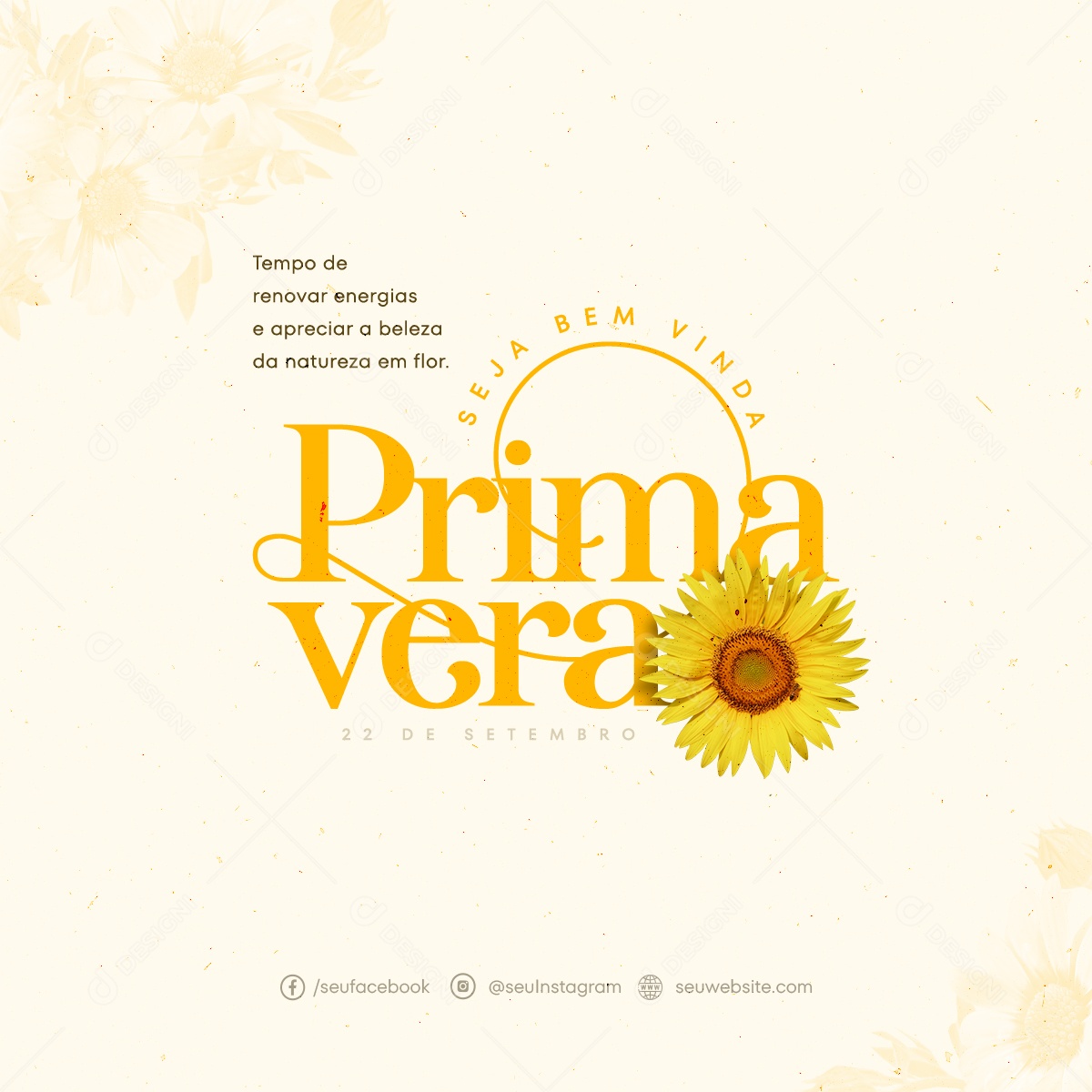 Feed Bem Vinda Primavera 22 De Setembro Social Media PSD Editável
