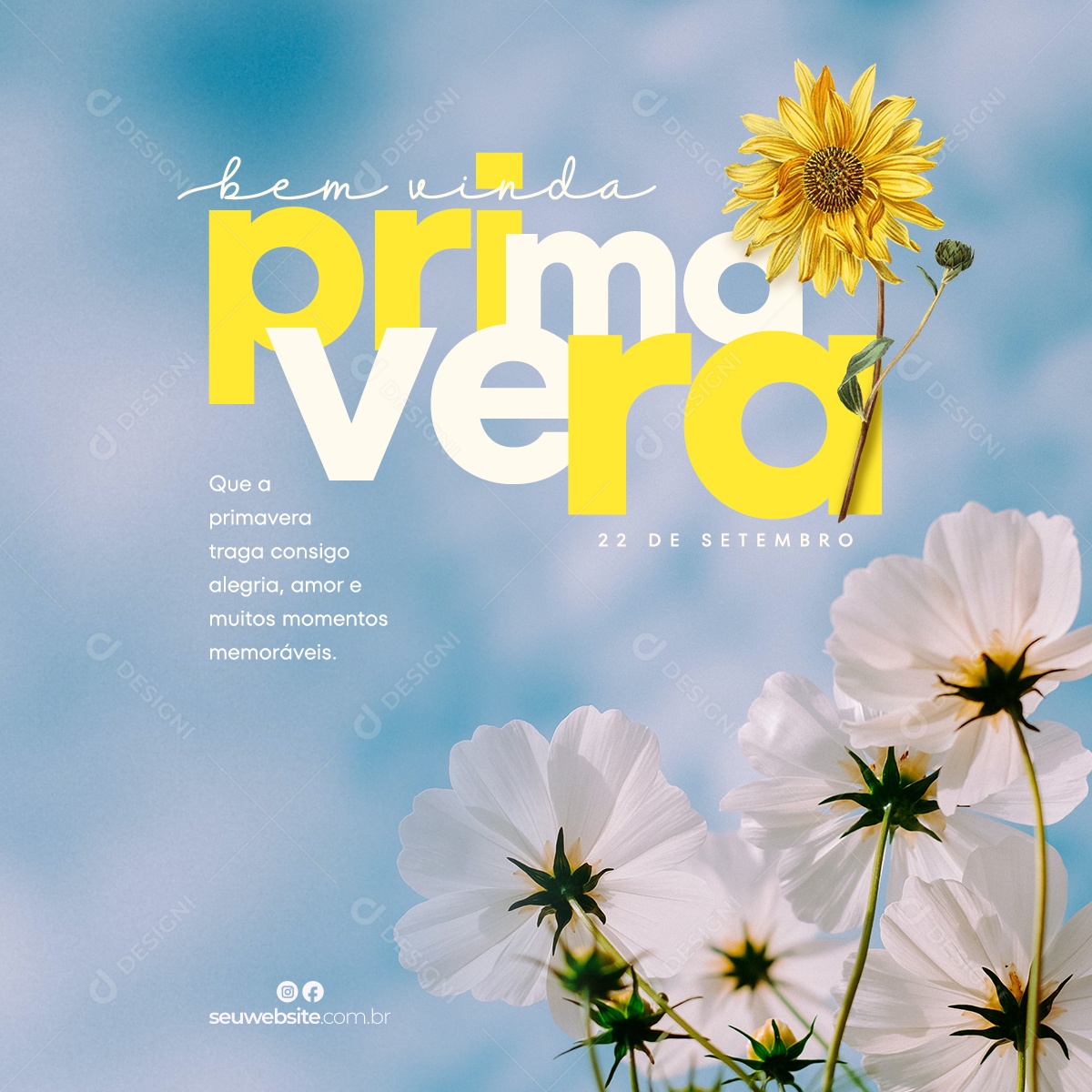 Feed Bem Vinda Primavera 22 De Setembro Social Media PSD Editável