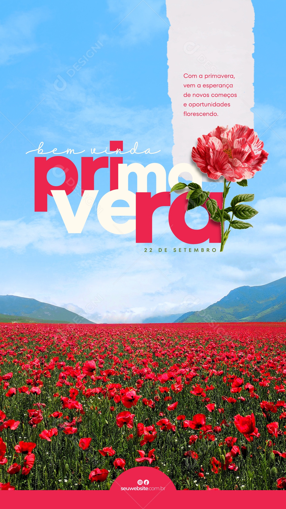 Social Media Story Novos Começos Bem Vinda Primavera PSD Editável