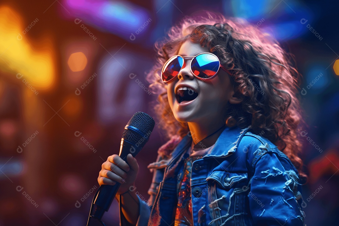 Crianças cantando em show de talentos