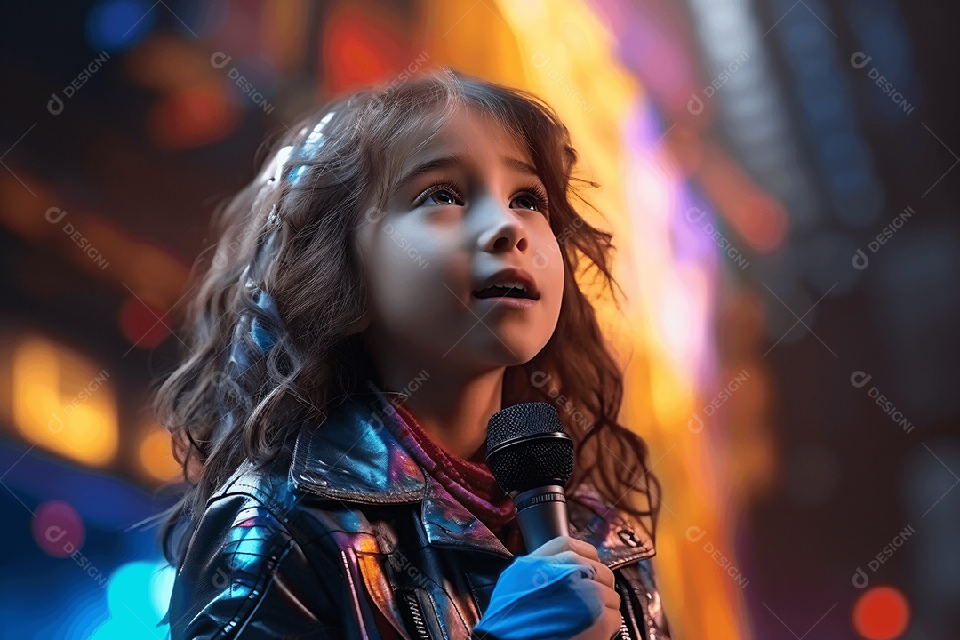 Crianças cantando em show de talentos