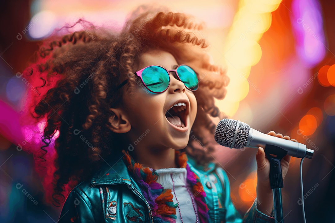Crianças cantando em show de talentos