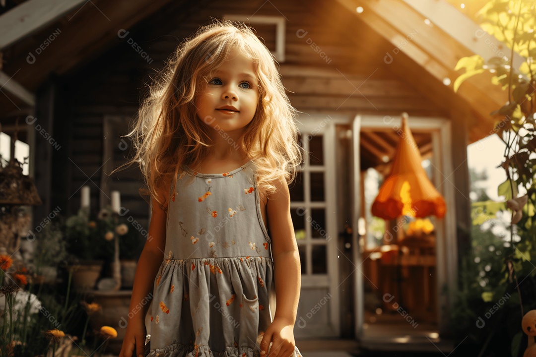 Linda garotinha sorridente