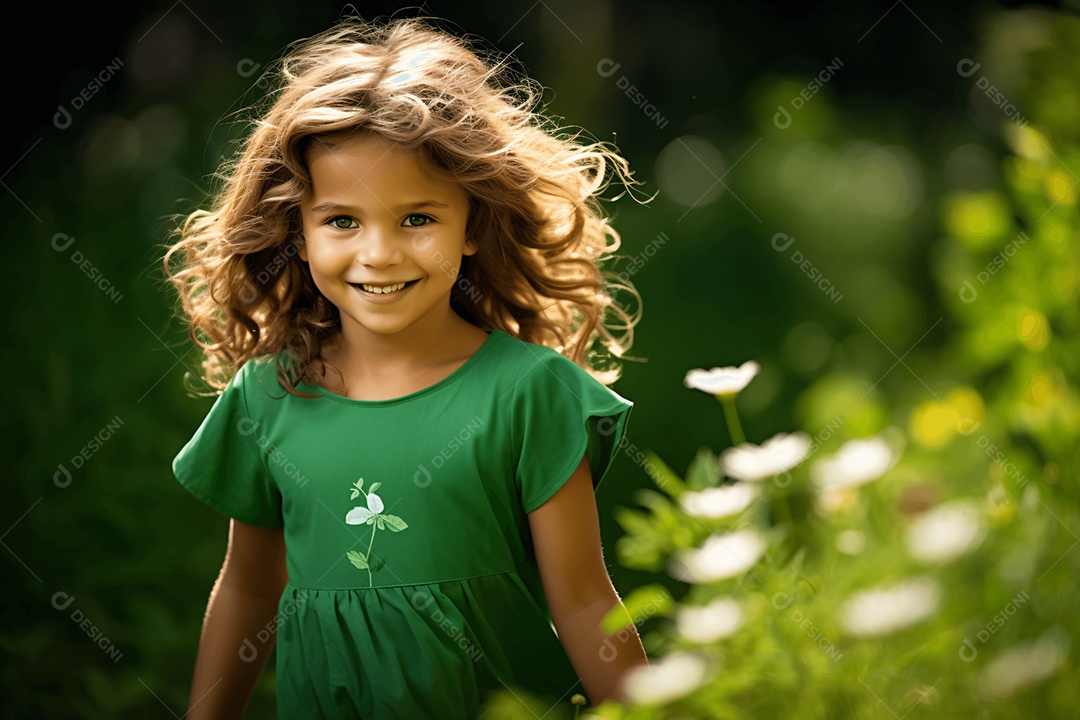 Linda criança correndo no parque