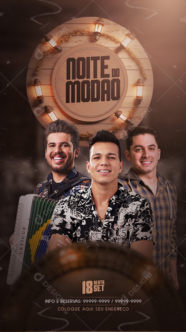 Flyer Story Noite Do Modão Social Media PSD Editável