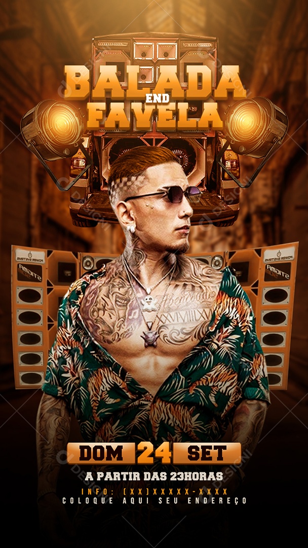 Flyer Story Balada End Favela Social Media PSD Editável