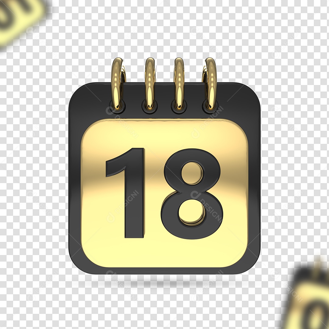 Calendário 18 Elemento 3D para Composição PSD