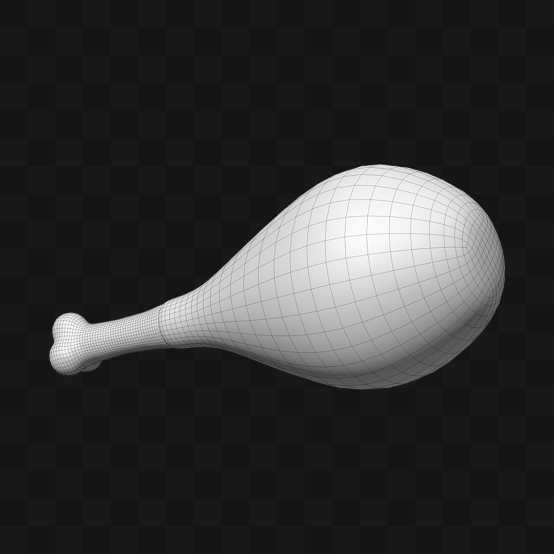 Coxa de Frango Cartoon - Modelo 3D