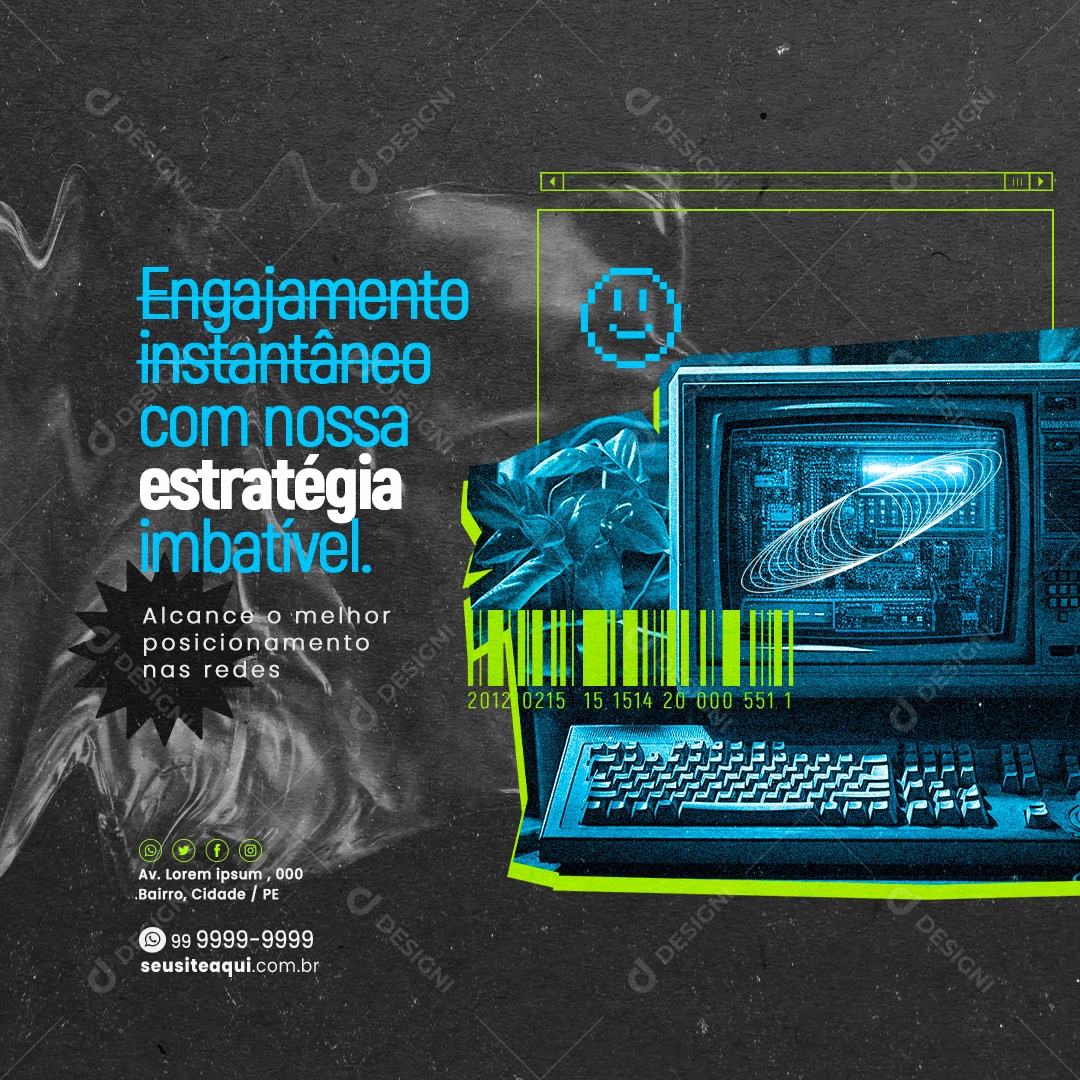 Marketing Digital Engajamento Instantâneo com Nossa Estratégia Imbatível Social Media PSD Editável
