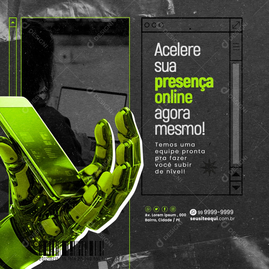 Marketing Digital Acelere sua Presença Online Agora Mesmo Social Media PSD Editável
