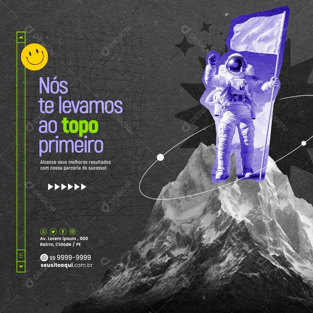 Marketing Digital Nós te Levamos ao Topo Primeiro Social Media PSD Editável