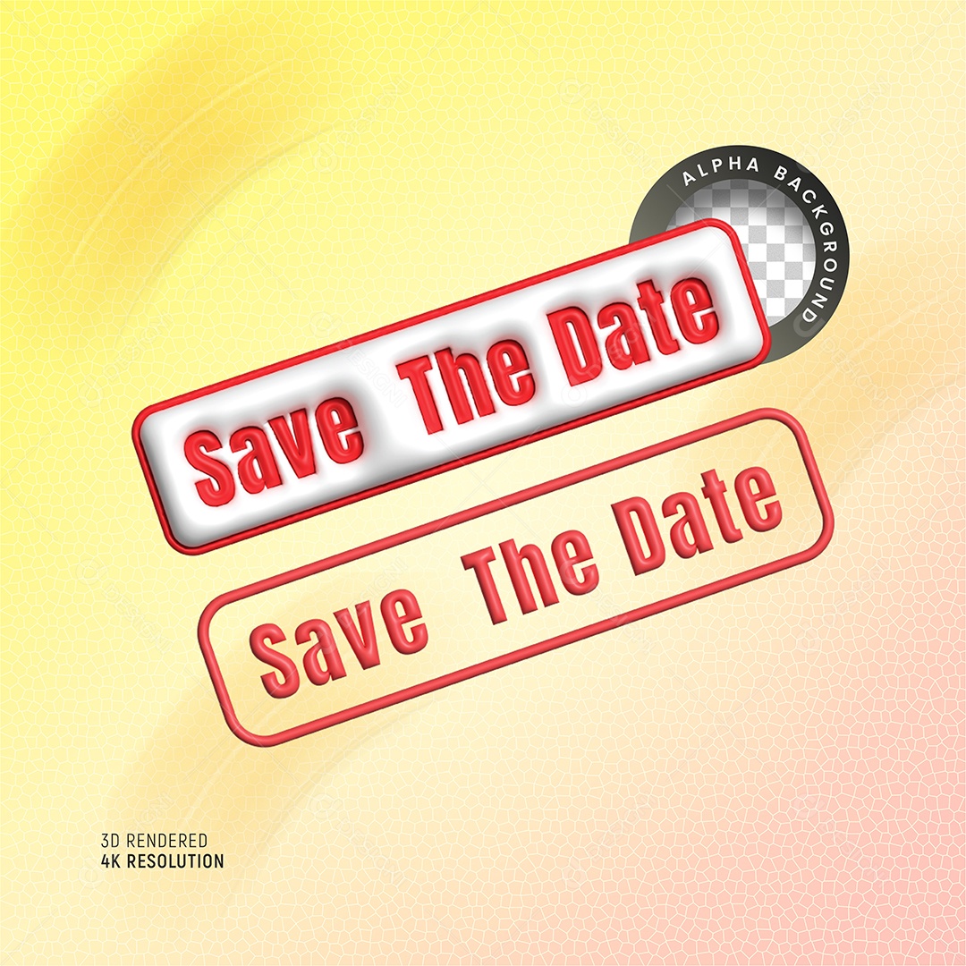 Elemento 3D Save The Date Para Composição PSD