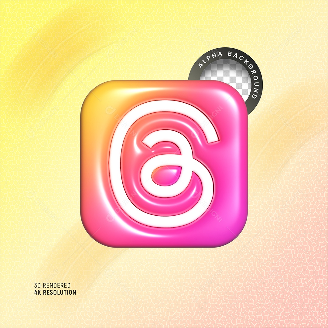 Elemento 3D Threads Para Composição PSD