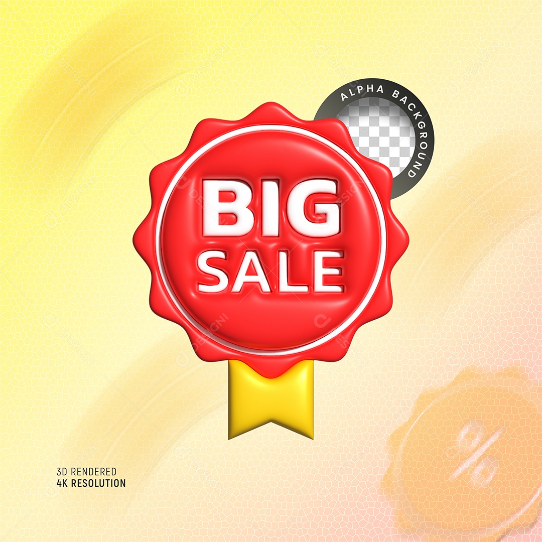 Medalha Vermelha Big Sale Elemento 3D Para Composição PSD