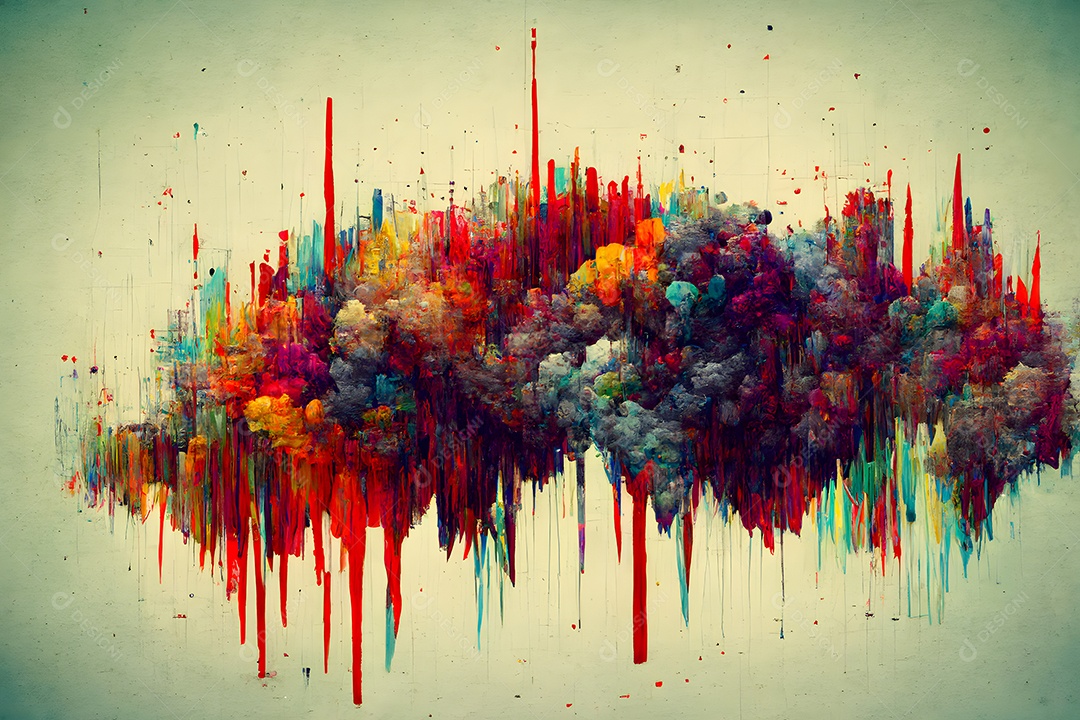 Fundo colorido semelhante a uma pintura abstrata arte gerada por rede neural