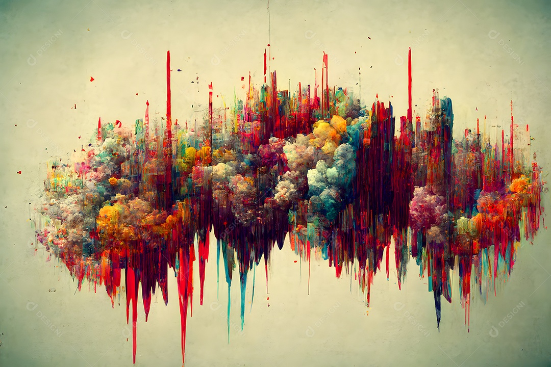 Fundo colorido semelhante a uma pintura abstrata arte gerada por rede neural