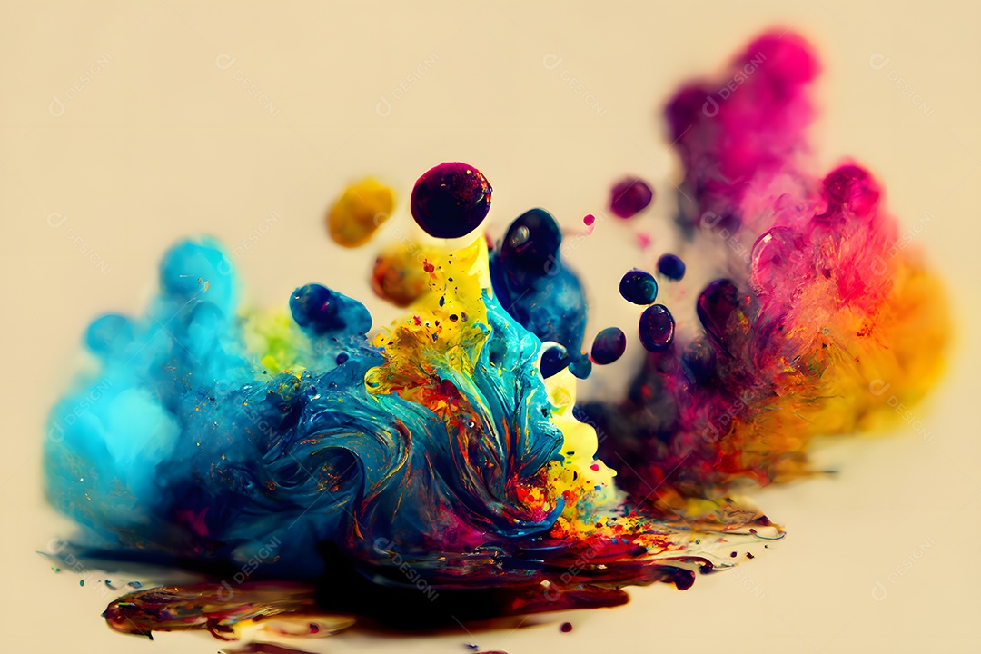 Fundo colorido semelhante a uma pintura abstrata arte gerada por rede neural