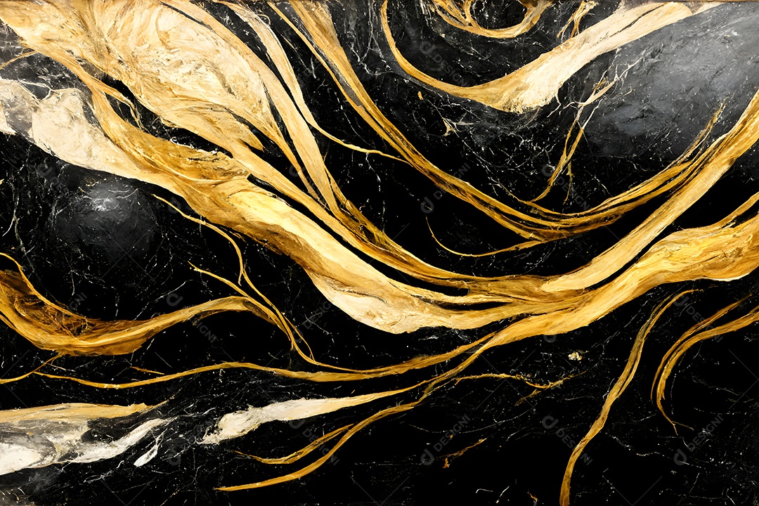 Textura e fundo luxuosos de mármore preto e dourado
