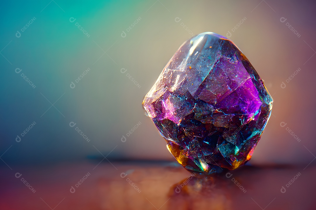 Gemas de cristal geodo pedras multicoloridas arte gerada por rede neural