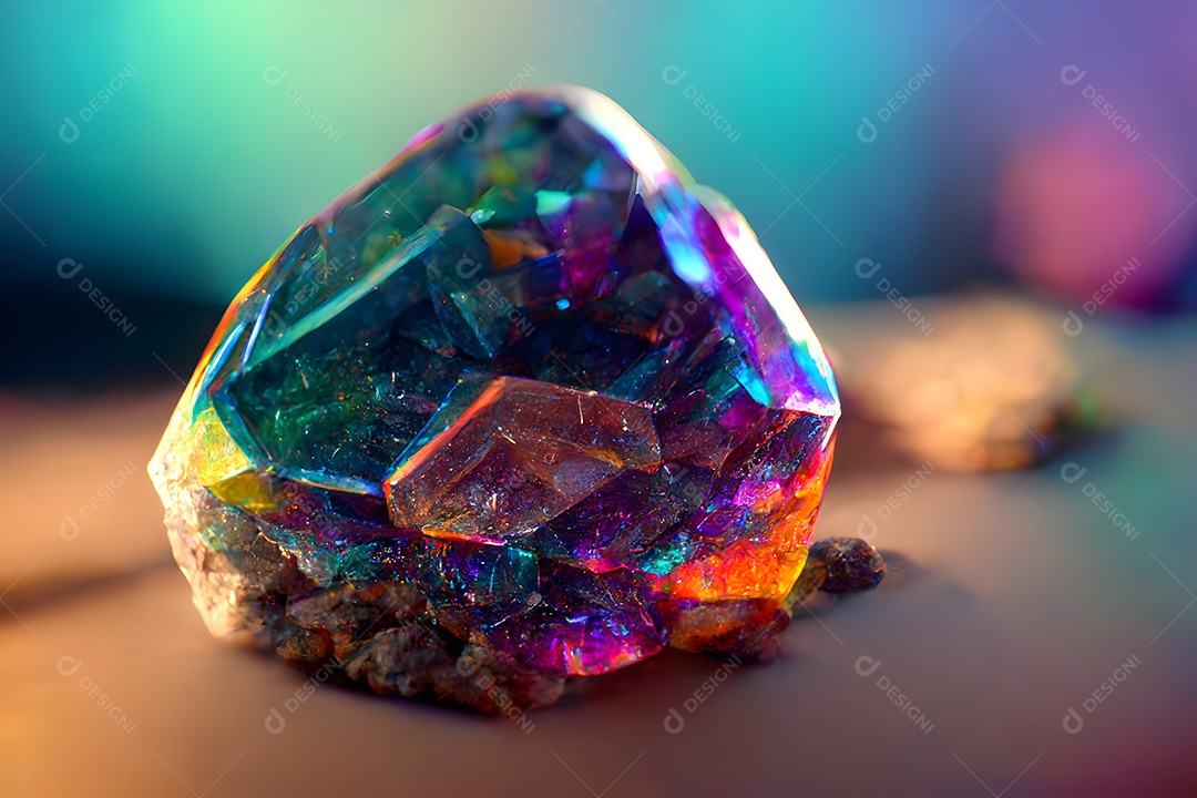 Gemas de cristal geodo pedras multicoloridas arte gerada por rede neural