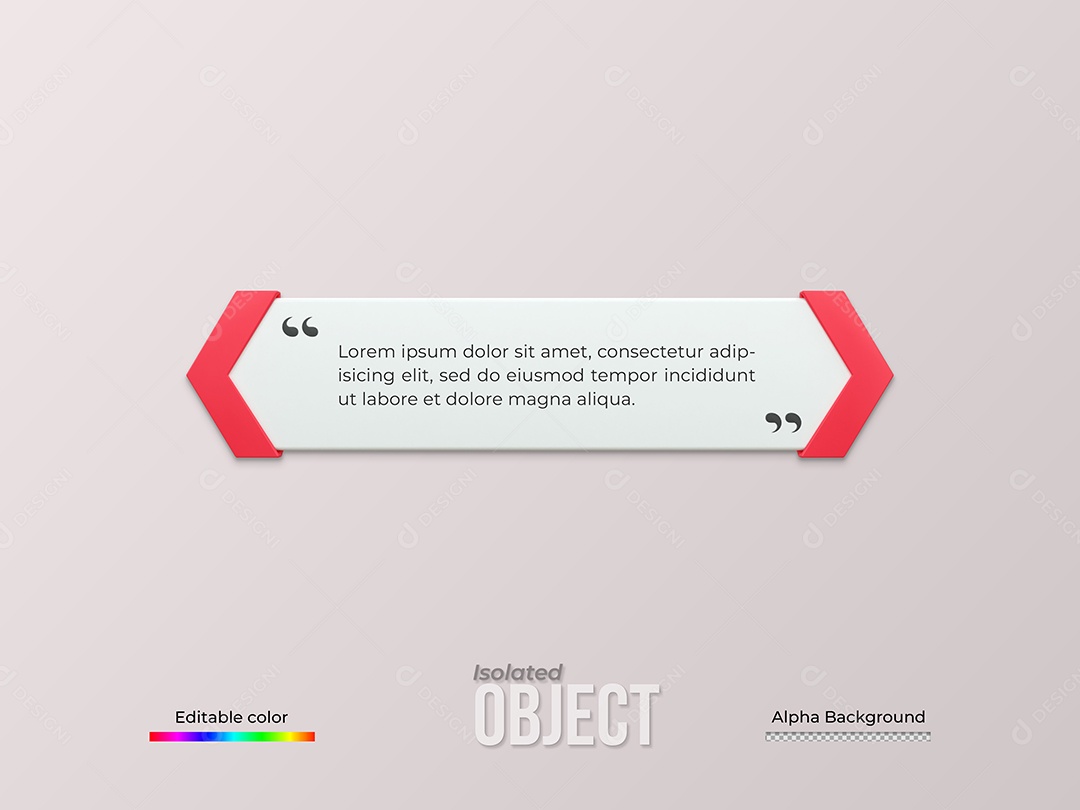 Caixa De Mensagem Texto Elemento 3D Para Composição PSD