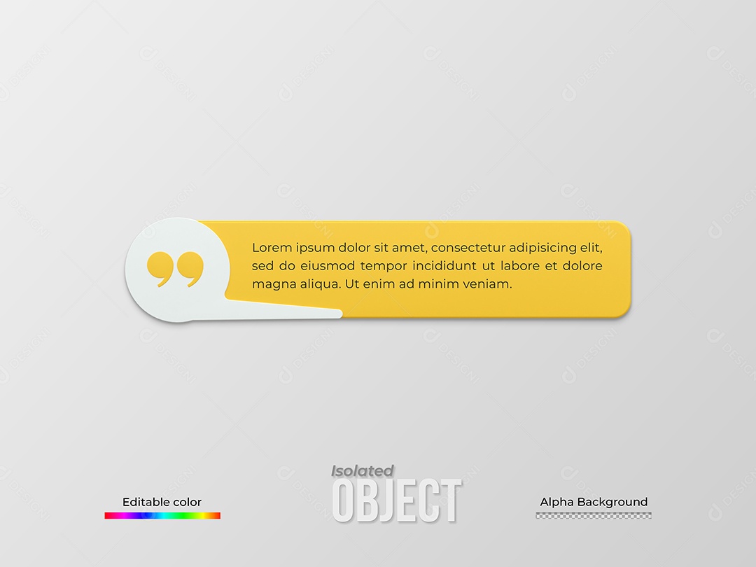 Caixa De Mensagem Texto Elemento 3D Para Composição PSD