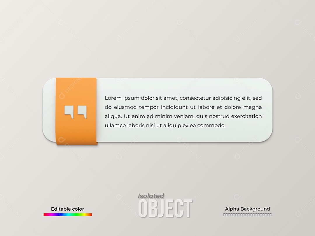 Caixa De Mensagem Texto Elemento 3D Para Composição PSD