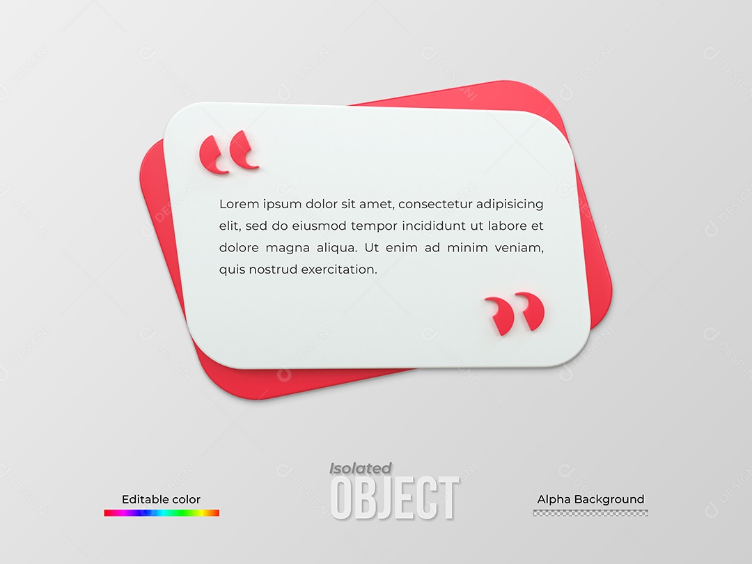 Caixa De Mensagem Texto Elemento 3D Para Composição PSD