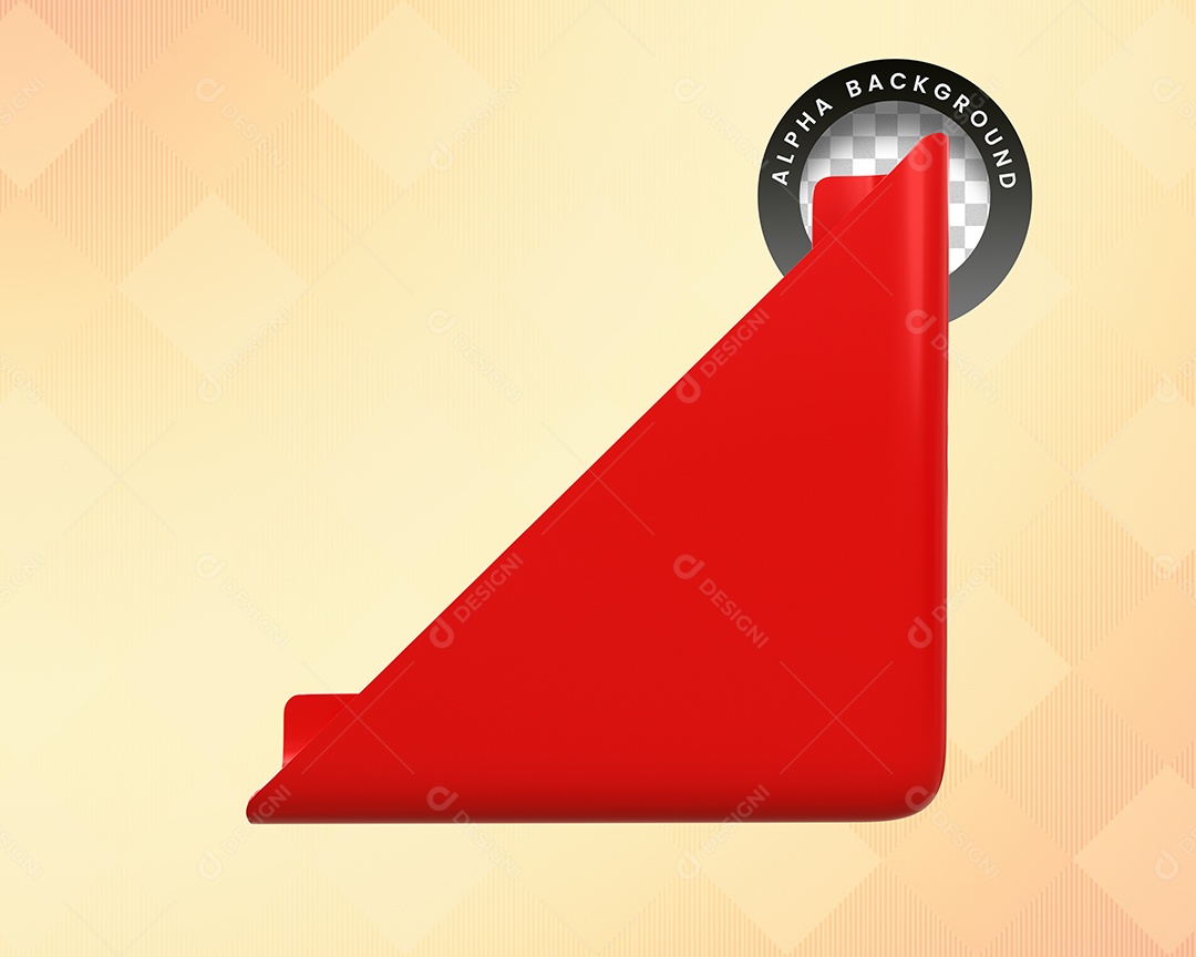 Elemento 3D Vermelho Para Composição PSD
