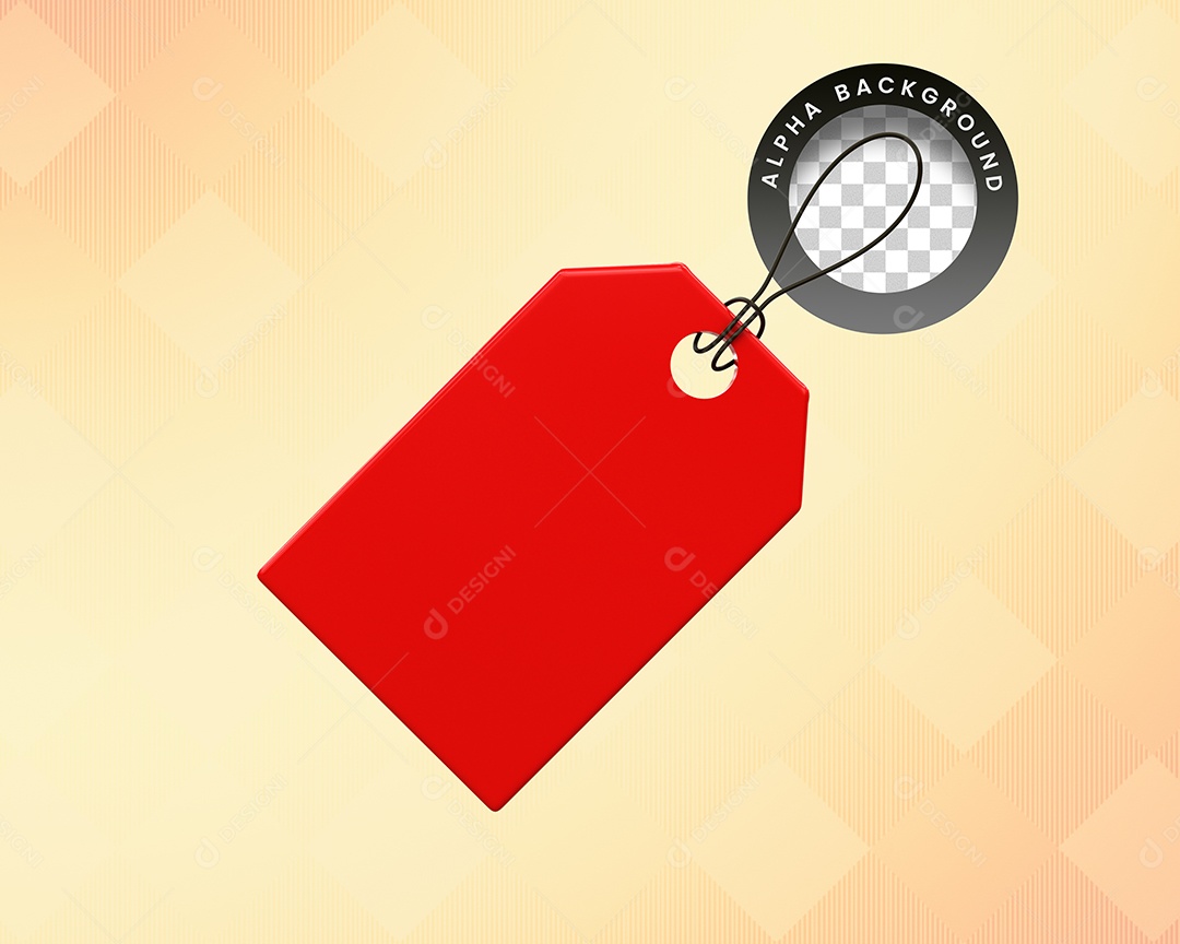 Etiqueta Vermelha Elemento 3D Para Composição PSD