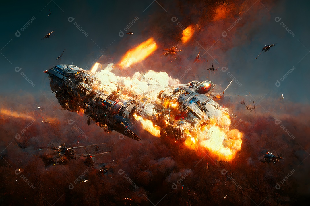 Navios de ataque em chamas no ombro de Orion arte gerada por rede neural