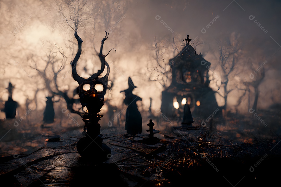 Esconderijo sombrio de feiticeiro de bruxaria com humor oculto sombrio arte gerada por rede neural