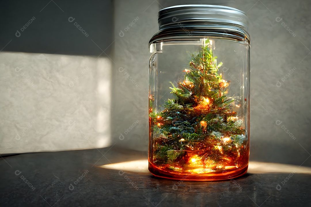 Árvore de Natal em jarra de vidro transparente arte gerada por rede neural