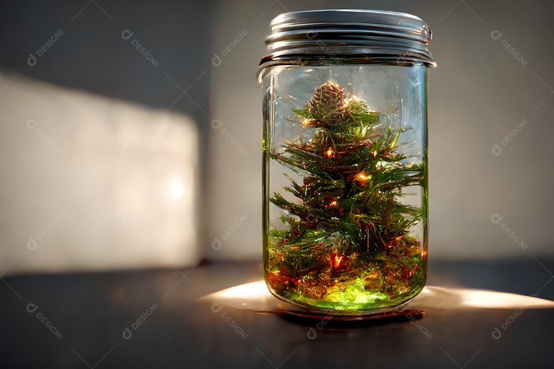 Árvore de Natal em jarra de vidro transparente arte gerada por rede neural