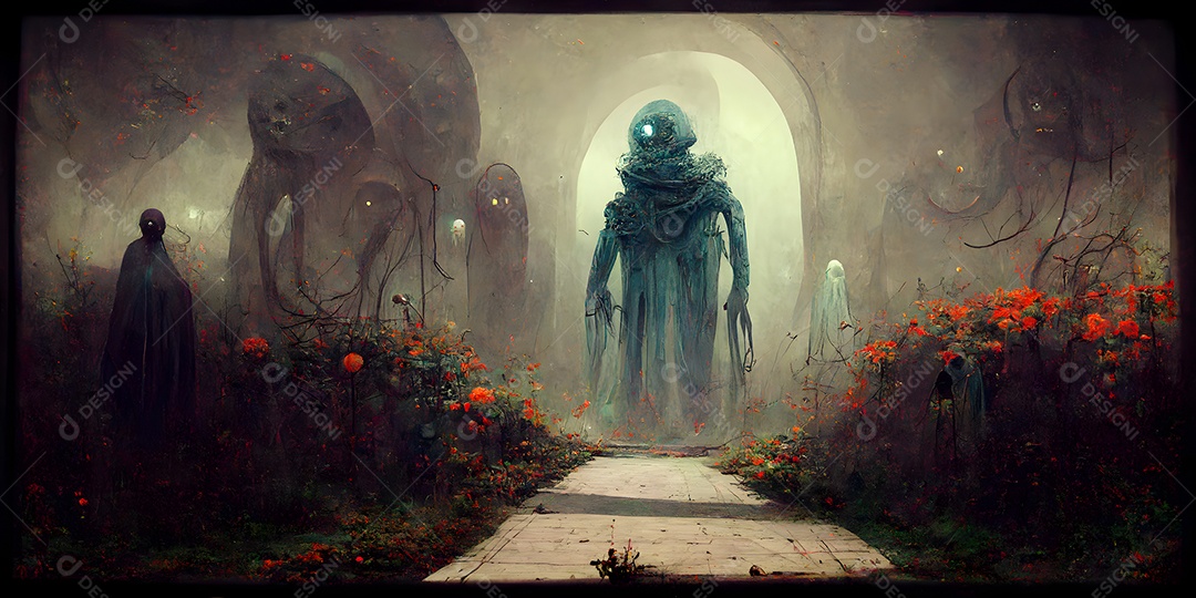 Retrato alienígena humanoide arte gerada por rede neural