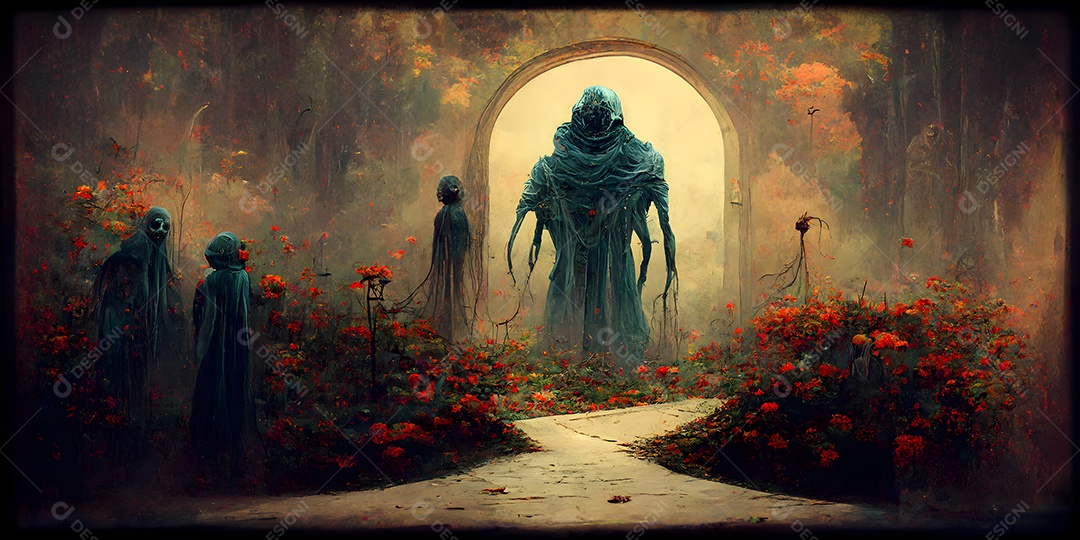 Retrato alienígenas humanoides arte gerada por rede neural