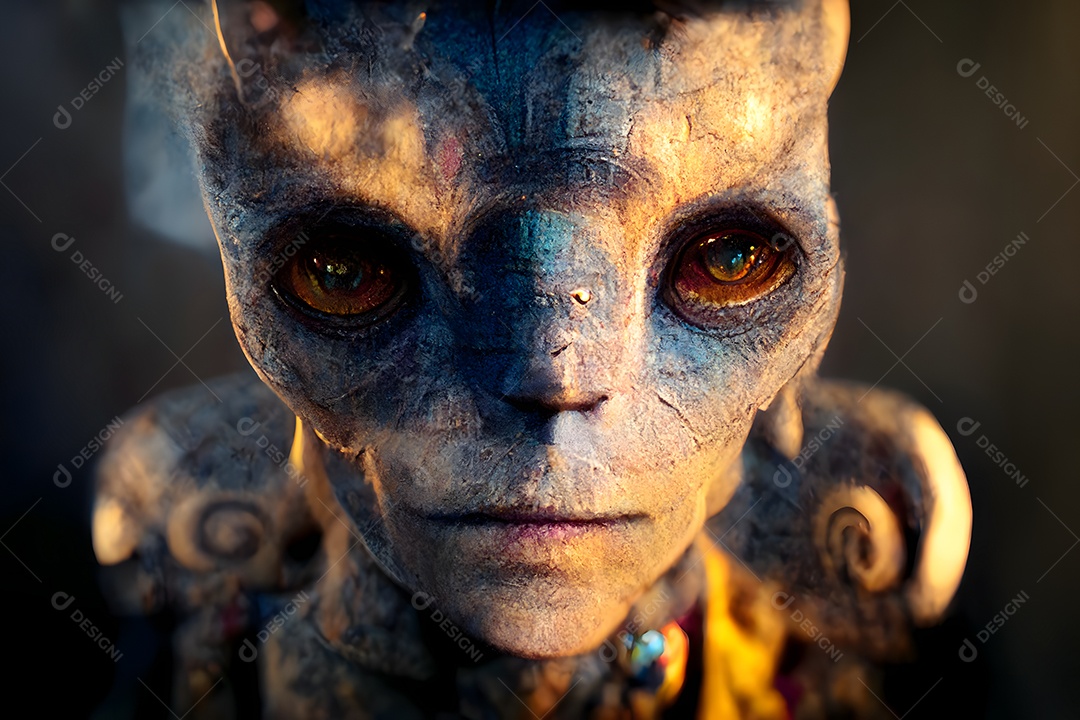 Retrato alienígena humanoide arte gerada por rede neural