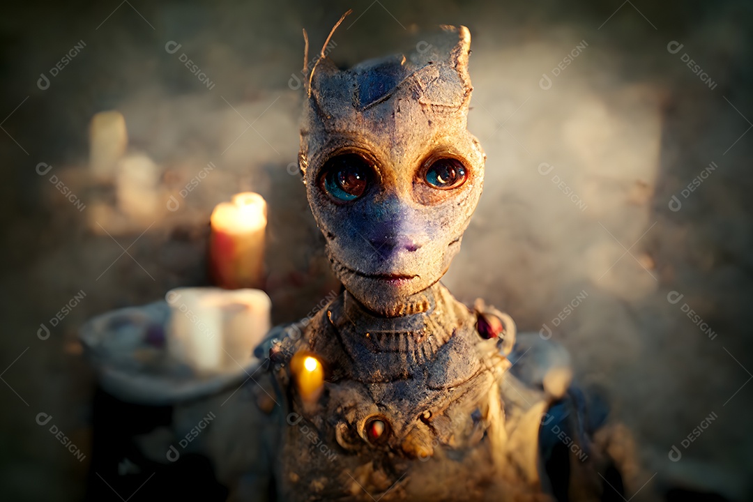 Retrato alienígena humanoide arte gerada por rede neural