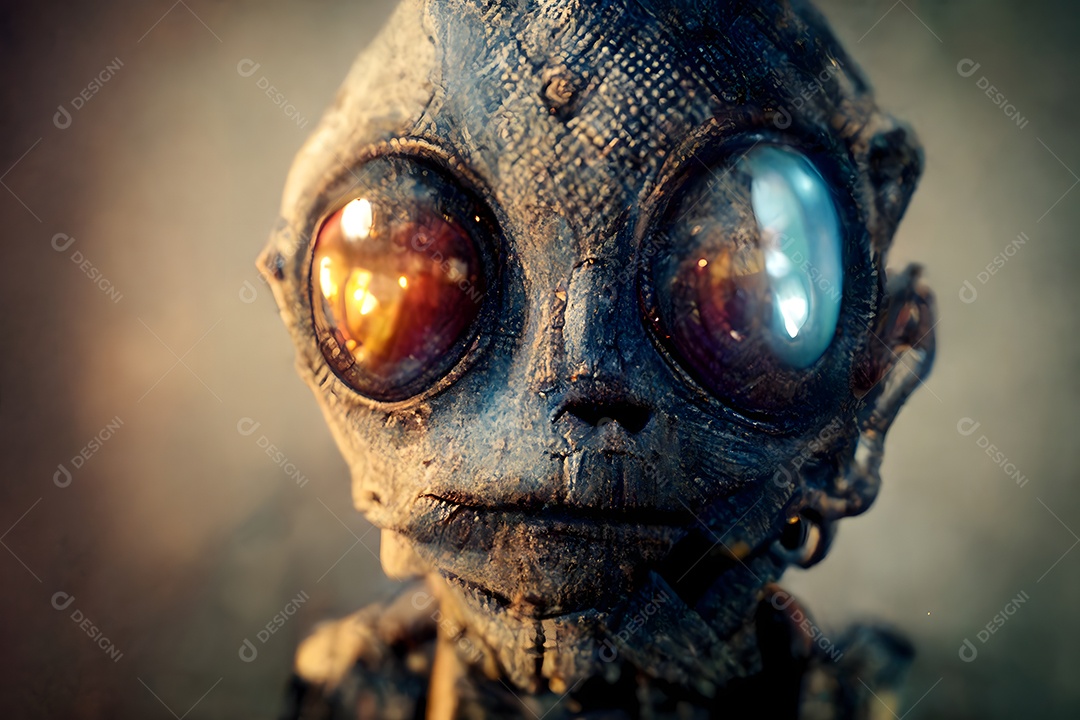 Retrato alienígena humanoide arte gerada por rede neural
