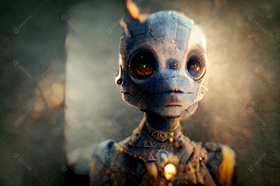Retrato alienígena humanoide arte gerada por rede neural