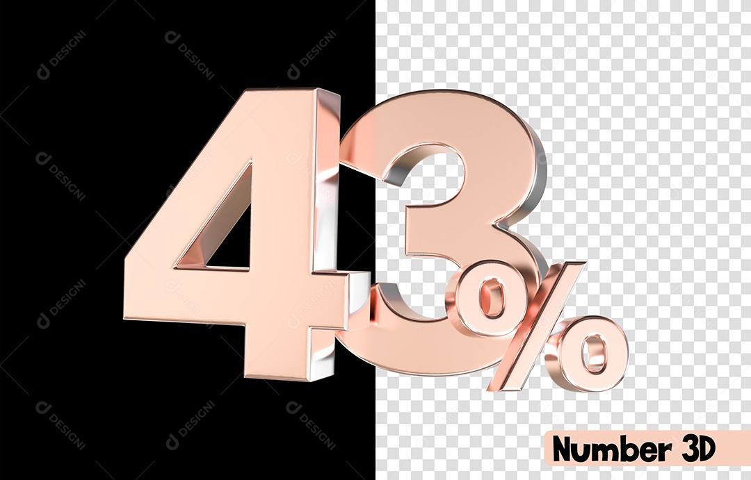 Número 3D 51% De Desconto Rosa Para Composição PSD