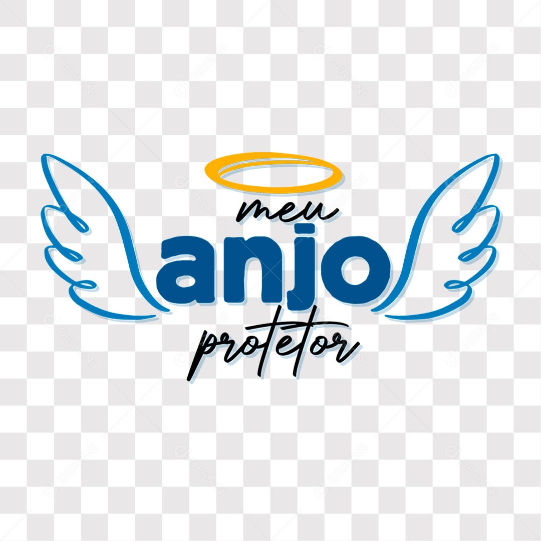 Lettering Igreja Religioso Texto Meu Anjo Protetor EPS + PNG
