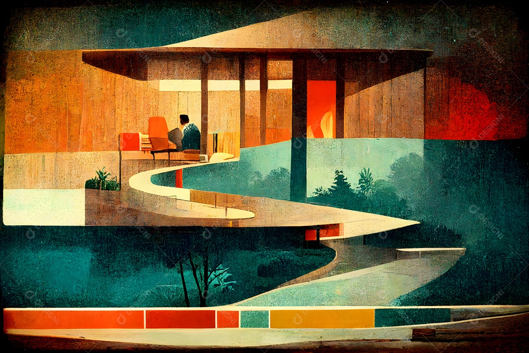 Fundo colorido semelhante a uma pintura abstrata arte gerada por rede neural