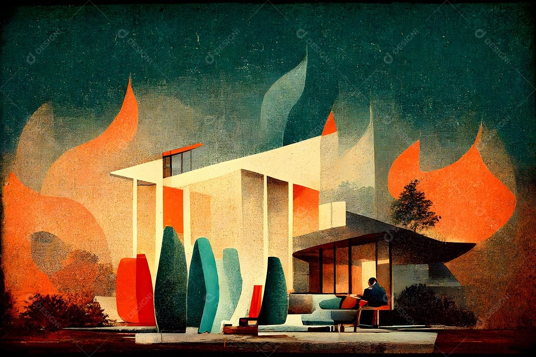 Fundo colorido semelhante a uma pintura abstrata arte gerada por rede neural