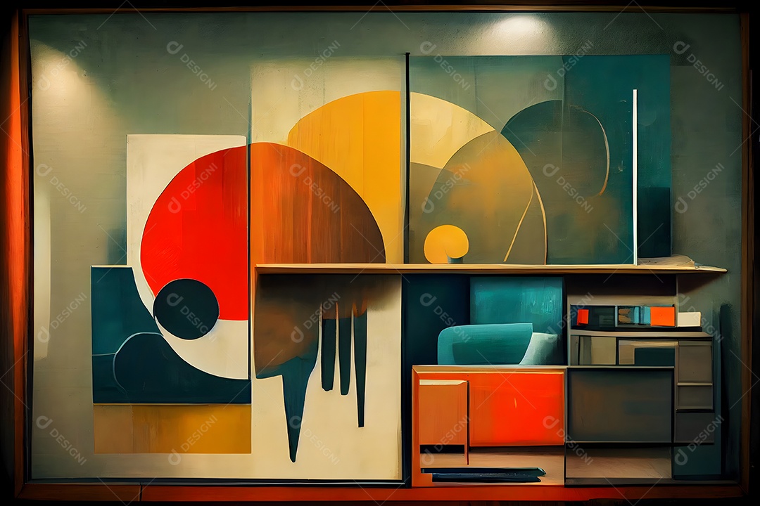 Fundo colorido semelhante a uma pintura abstrata arte gerada por rede neural