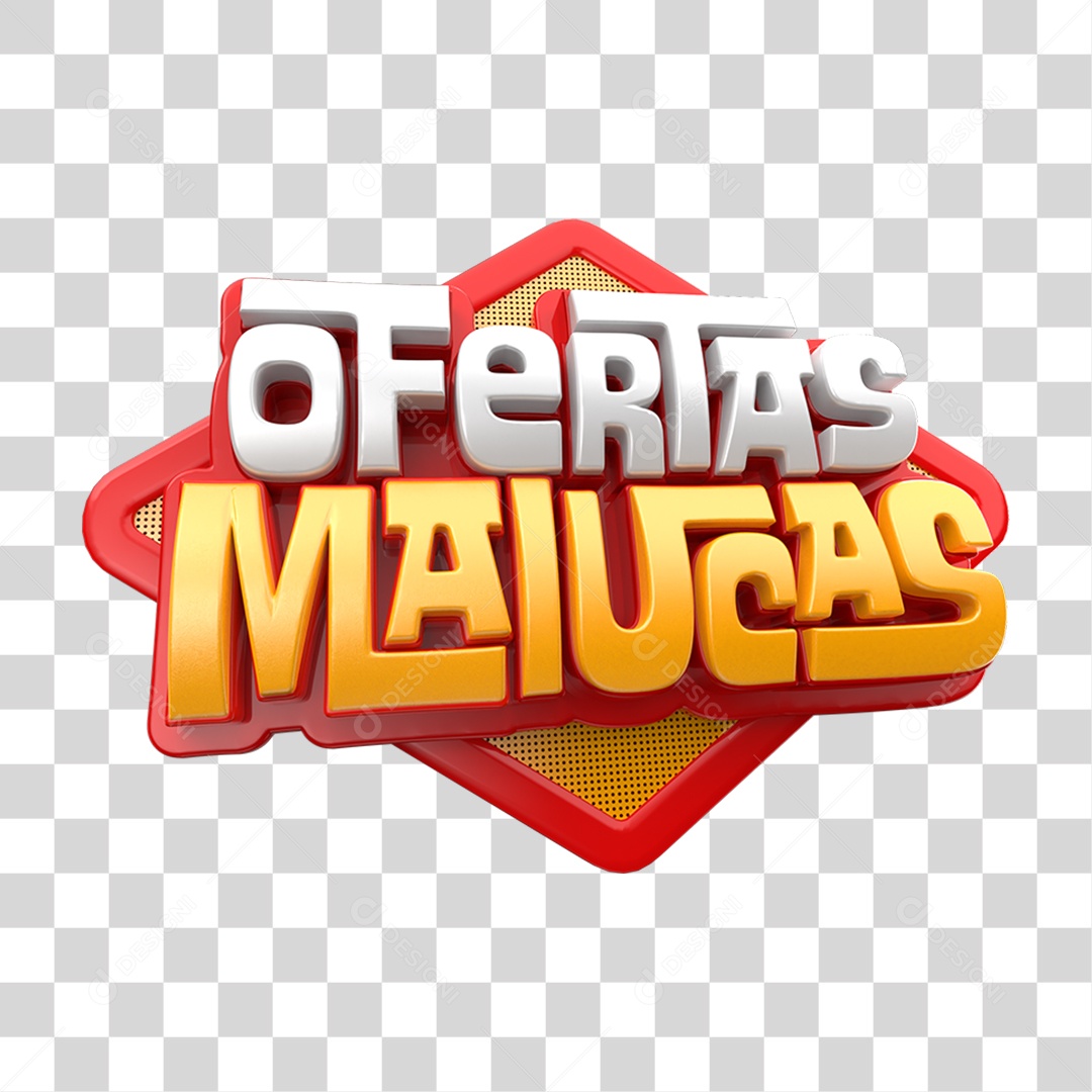 Selo 3D Ofertas Malucas PNG Transparente